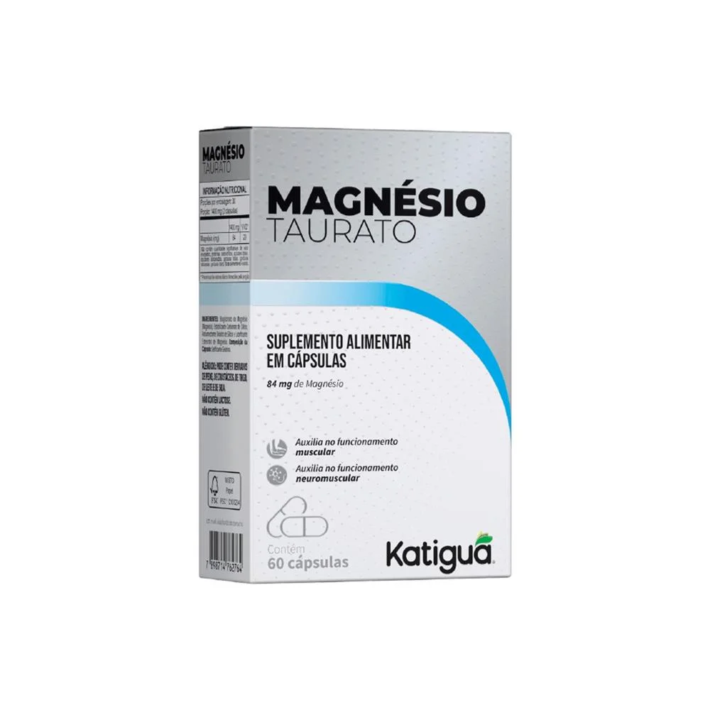 Magnésio Taurato 84mg Katiguá 60 Cápsulas | Biovitashop