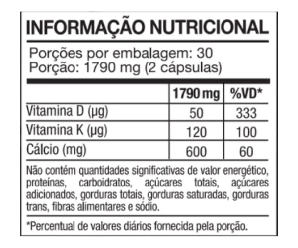 Cálcio D3 + Zinco Katiguá 60 Cápsulas | Biovitashop