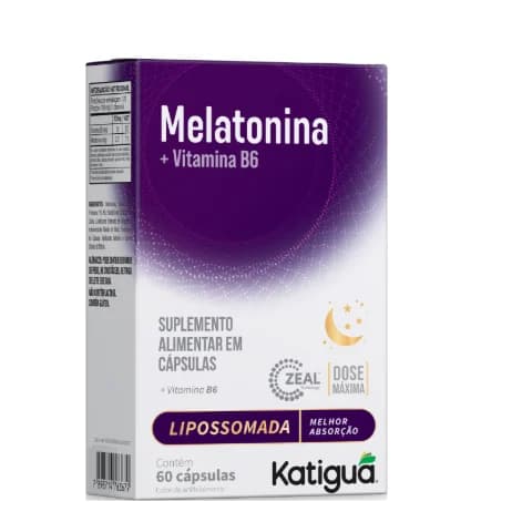 Melatonina Lipossomada + B6 Katiguá 60 Cápsulas | Biovitashop
