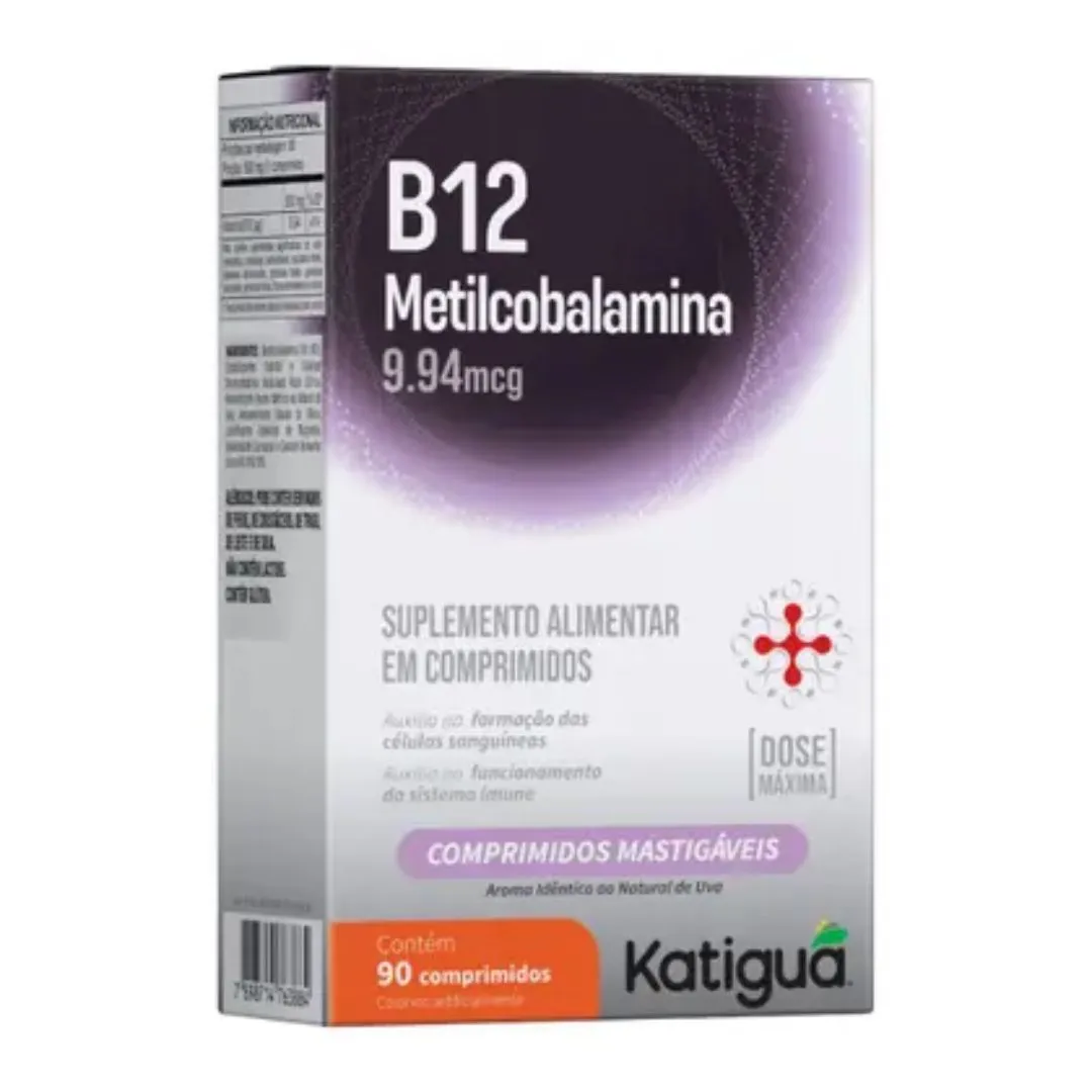 Vitamina B12 Mastigável Metilcobalamina Dose Max Katiguá 90 Cpr | Biovitashop