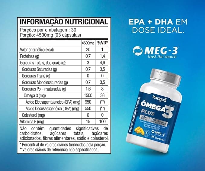 Ômega 3 Concentrado MEG-3 Katiguá 90 Cápsulas | Biovitashop