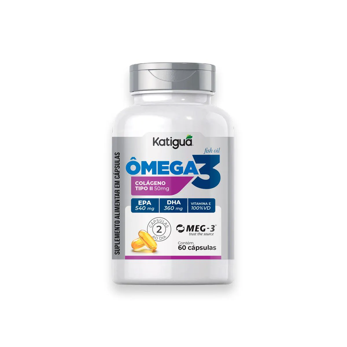 Ômega 3 MEG-3 540/360 + Colágeno Tipo 2 Katiguá 60 Caps | Biovitashop