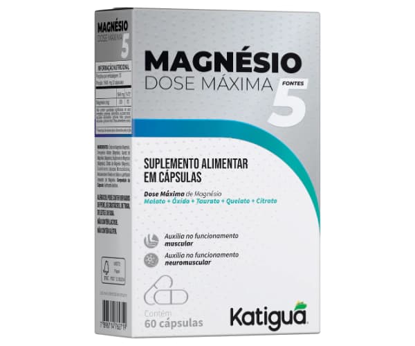 Magnésio 5 Fontes Dose Máxima 60 Cápsulas | Biovitashop