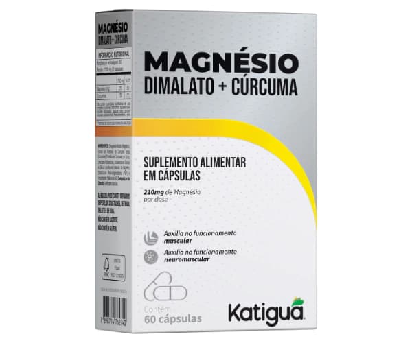 Magnésio Dimalato 210mg + Cúrcuma Katiguá 60Cps | Biovitashop