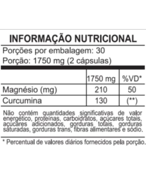 Magnésio Dimalato 210mg + Cúrcuma Katiguá 60Cps | Biovitashop