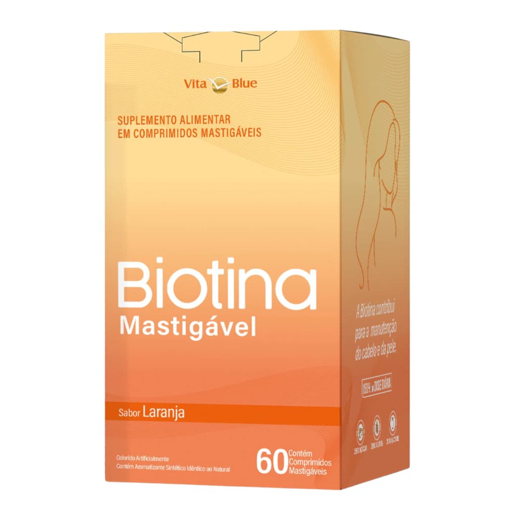 Biotina Mastigável Sabor Laranja Vita Blue 60 Comprimidos | BiovitaShop