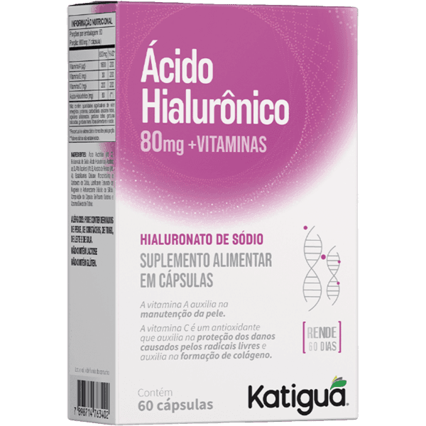 Ácido Hialurônico 80mg + Vitaminas 60 Cápsulas - Katiguá | Biovitashop