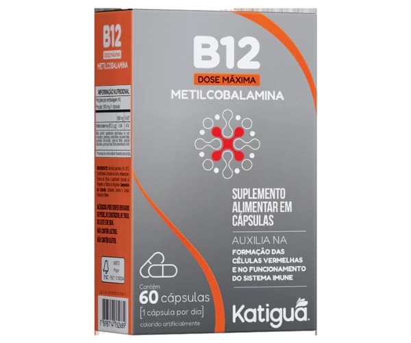 Vitamina B12 Metilcobalamina Dose Máxima 60 Cápsulas - Katiguá | Biovitashop