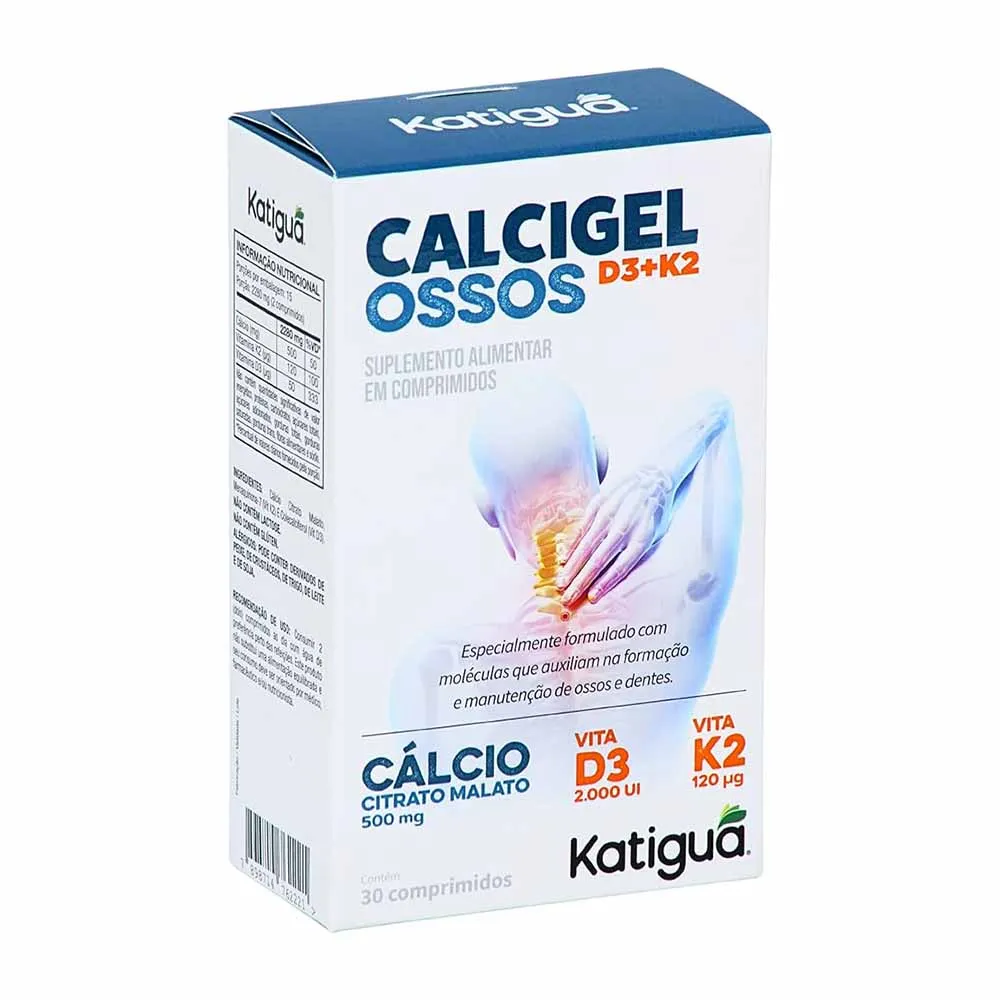 Calcigel Osso CCM + D3 + K2 500mg 30 Comprimidos | Biovitashop