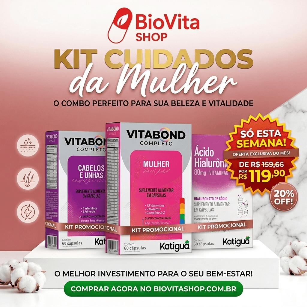 Kit Katiguá Beleza da Mulher 3 Frascos 180 Cápsulas | Biovitashop