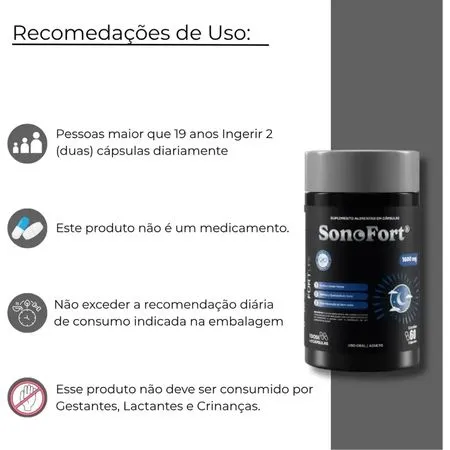 Suplemento Alimentar Sonofort 1600mg Fortlife - 60 Cápsulas