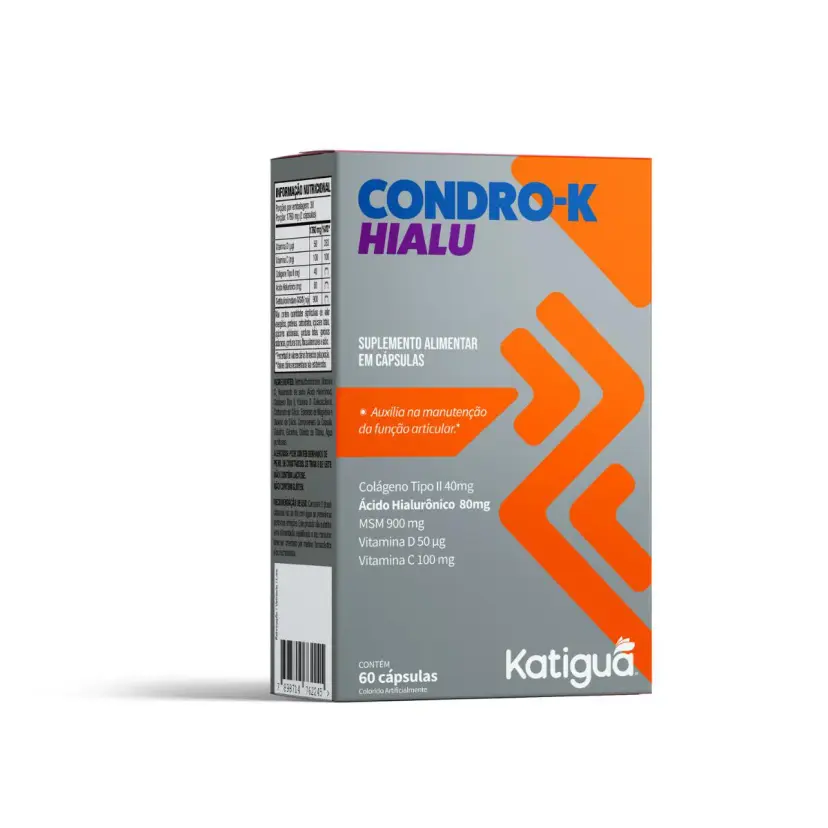 Condro-K Hialu + MSM + Colágeno Tipo 2 Katiguá 60 Caps | Biovitashop