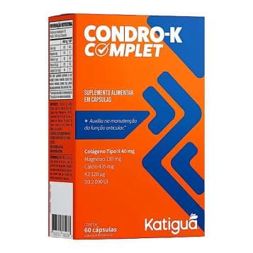 Condro-K Cálcio, Magnésio, Tipo 2, K2 e D3 Katiguá 60 Cáps