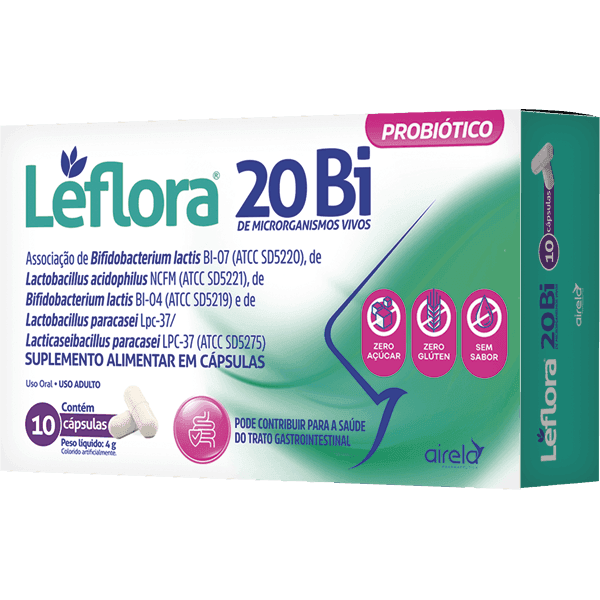Leflora 20 Bilhões Probiótico Airela 10 Cápsulas | Biovitashop