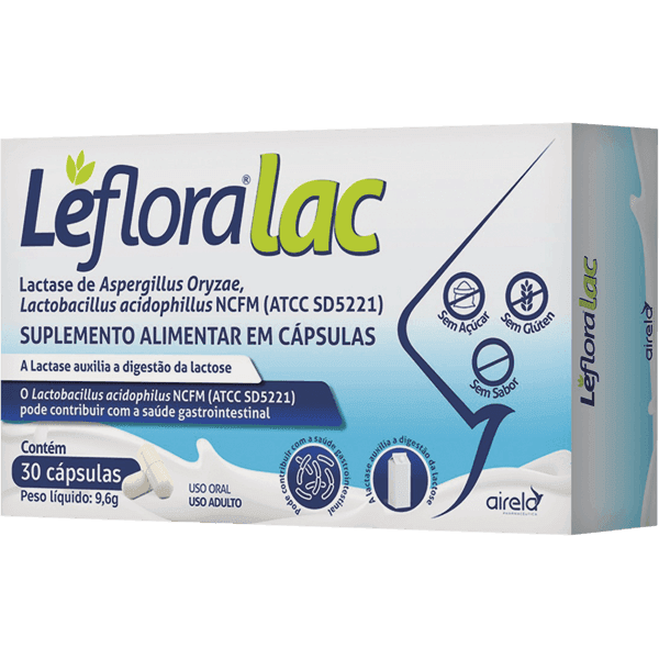 Leflora Lac Probiótico + Lactase Airela 30 Caps | Biovitashop