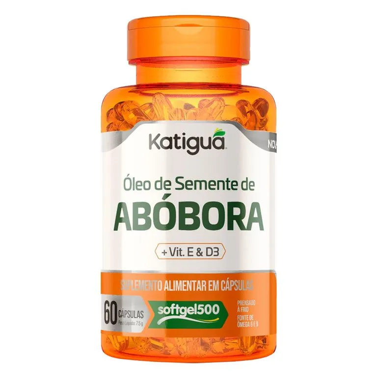 Óleo de Semente de Abóbora + D3+ VIT E Katiguá - 60 cápsulas | Biovitashop