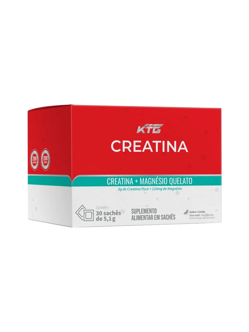 Creatina com Magnésio Quelato Sabor Limão Katiguá - 30 Sachês | Biovitashop