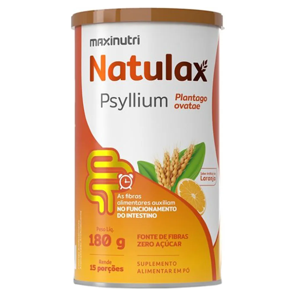 Natulax Psyllium Sabor Laranja Maxinutri Pote 180g | Biovitashop
