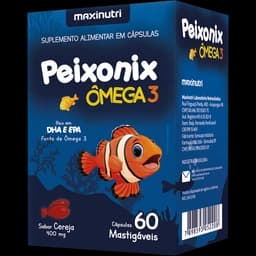 Peixonix Ômega 3 Infantil Sabor Cereja 60 Cps Maxinutri | Biovitashop