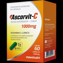 Ascorvit-C Vitamina C + Zinco 60 Caps Maxinutri | Biovitashop