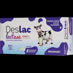 Deslac Lactase 10.000 FCC 8 Comp Mastigáveis Maxinutri | Biovitashop