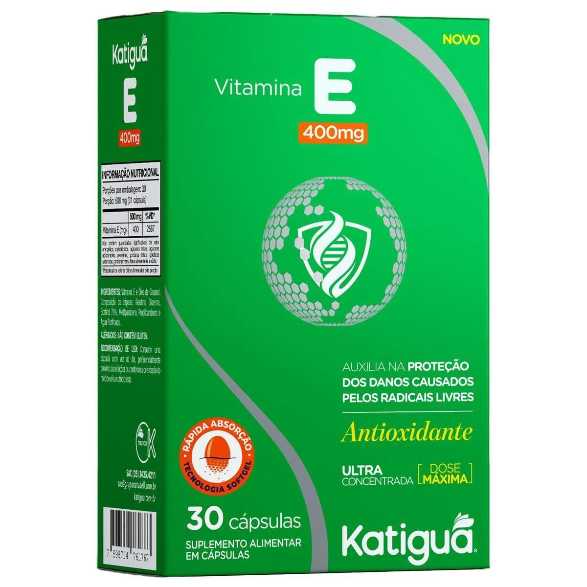 Vitamina E 400mg 30 Caps Softgel - Katiguá | Biovitashop