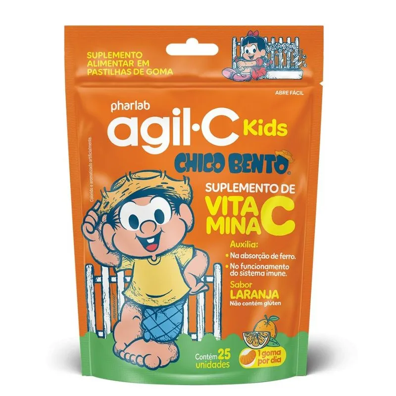 Agil C Kids Vitamina C 30mg 25 Gomas - Pharlab | Biovitashop