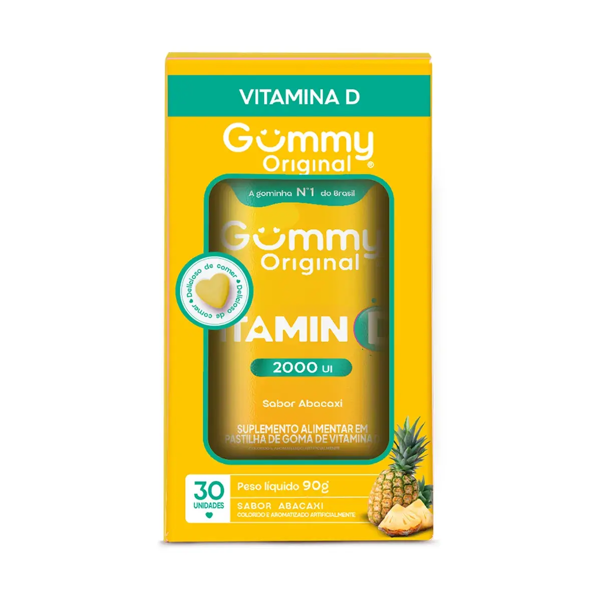 Gummy Vitamina D Sabor Abacaxi 30 Gomas | Biovitashop