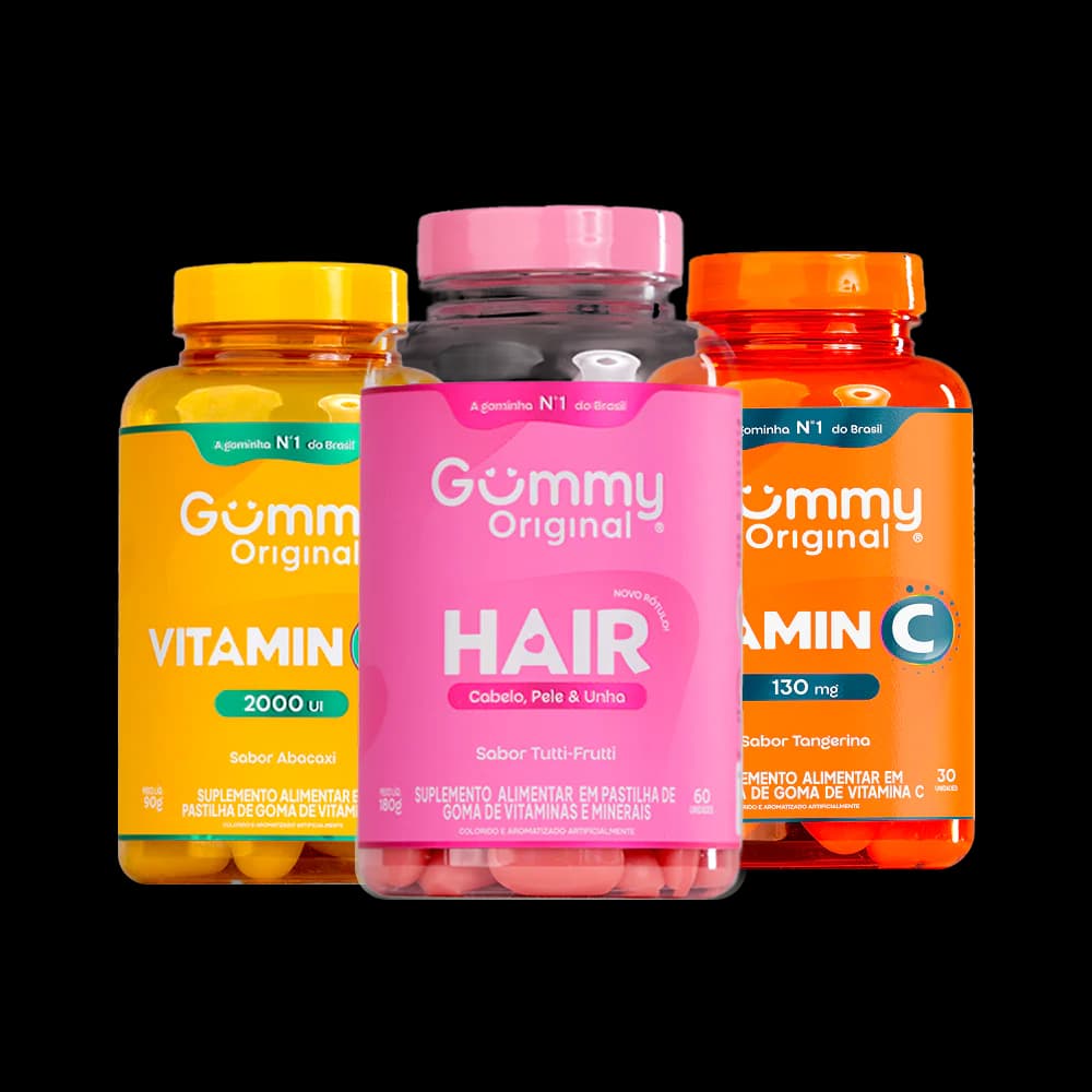 Kit Gummy Crescimento e Imunidade Gummy Hair + Vitamina C | Biovitashop