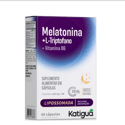 Melatonina Lipossomada + Triptofano + B6 Katiguá 60 Caps | Biovitashop