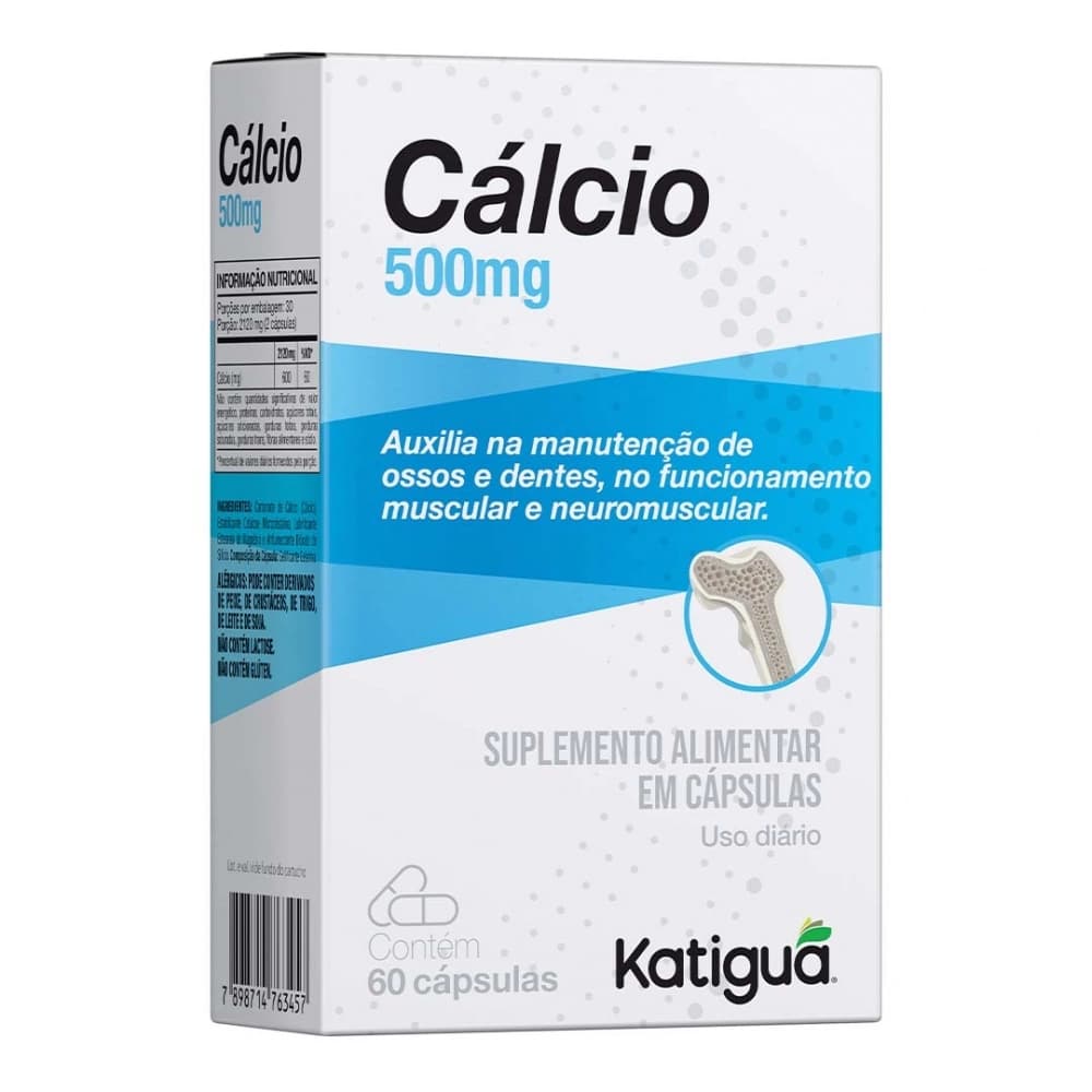 Cálcio 500mg Katiguá 60 Cápsulas | Biovitashop