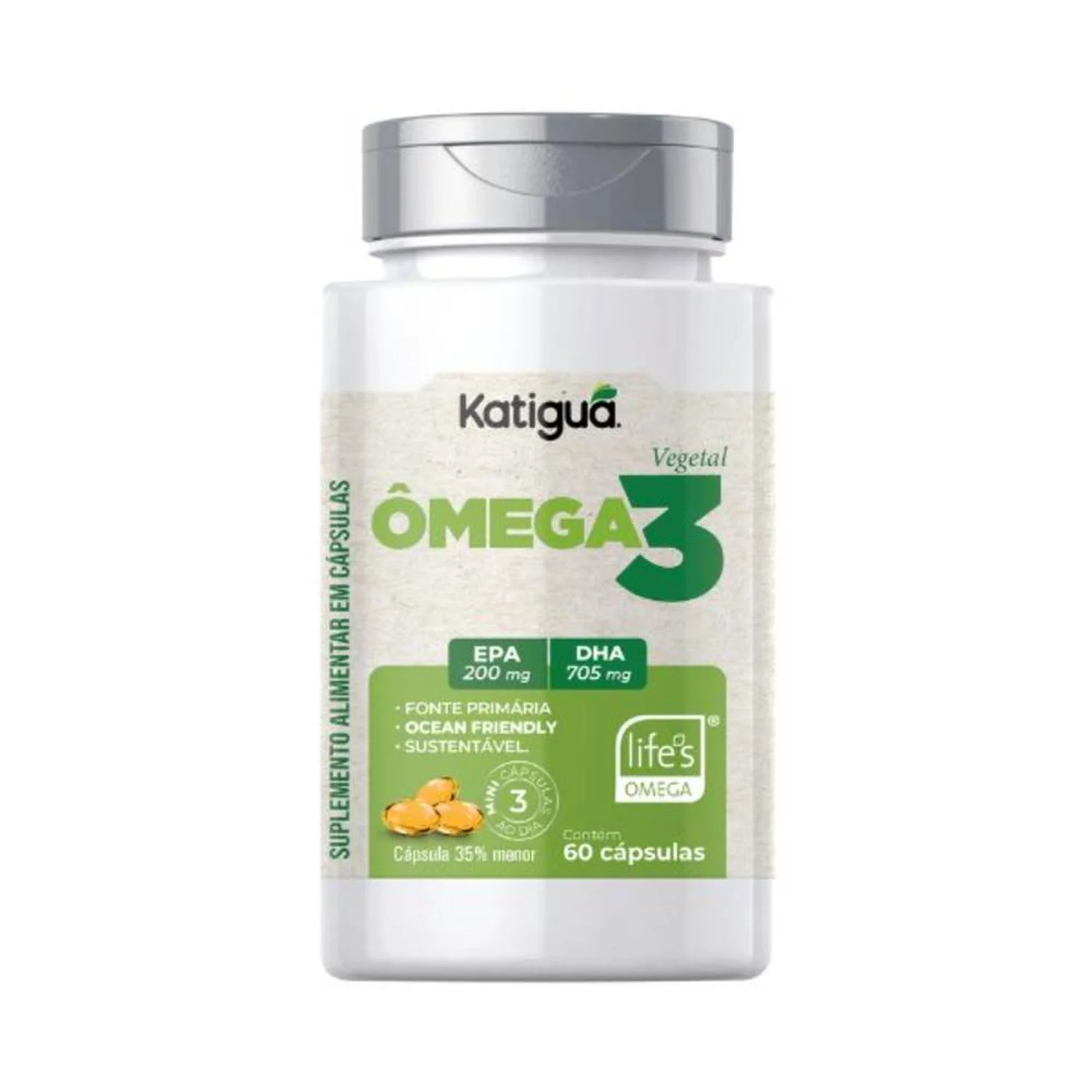 Ômega 3 de Algas Concentrado 705 DHA / 200 EPA Katiguá 60 Caps | Biovitashop