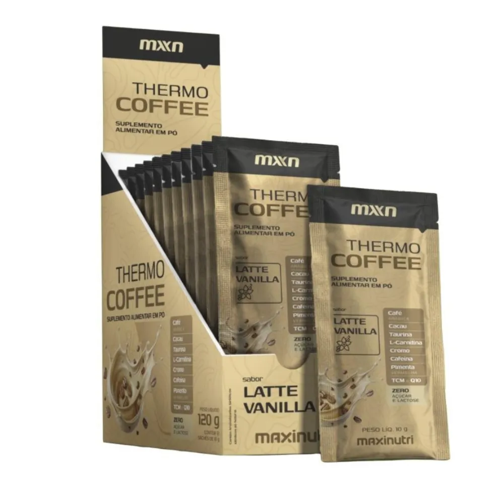 Thermo Coffee Latte Baunilha Maxinutri 12 Sachês 10g | Biovitashop