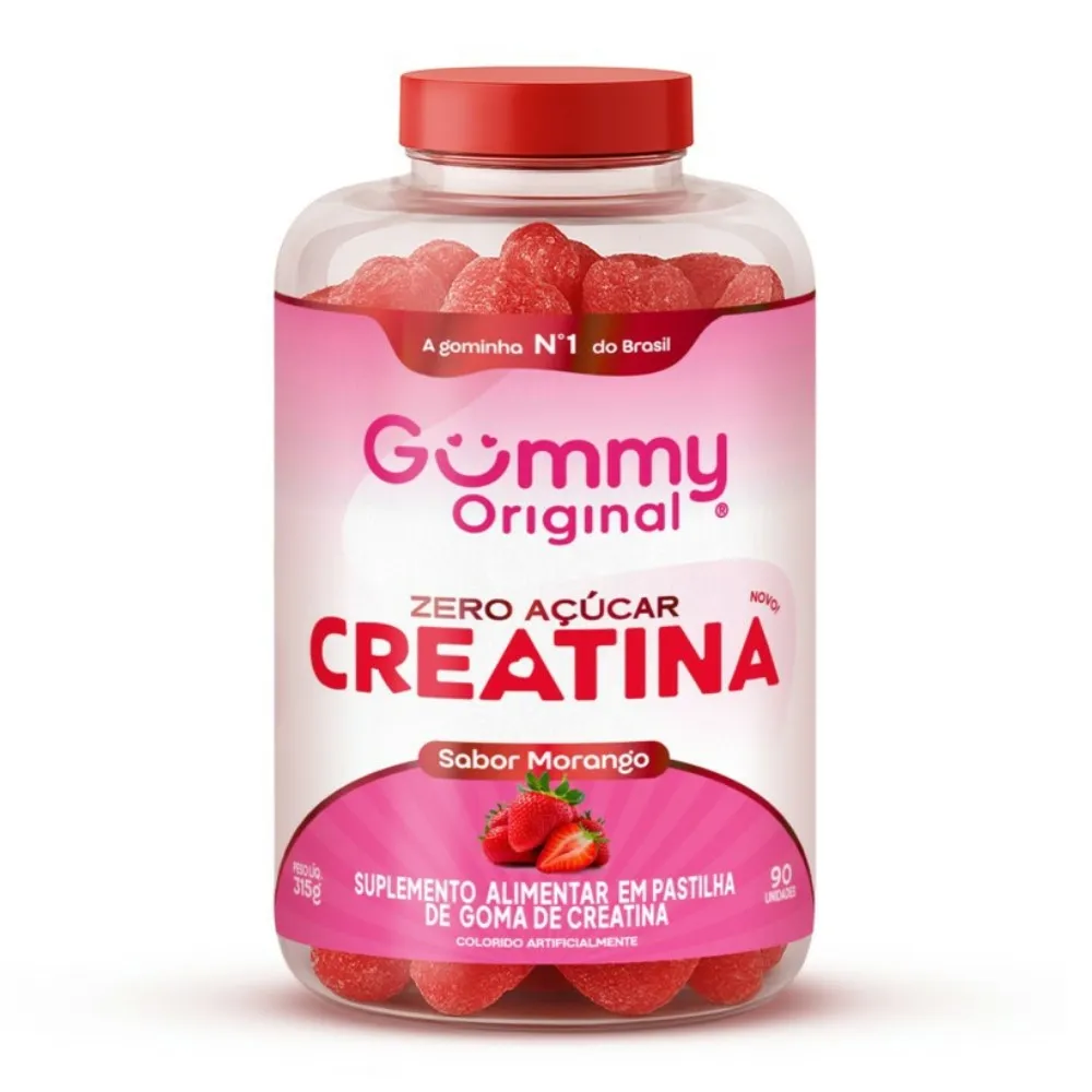 Gummy Creatina Zero Açúcar Morango 90 Gomas | Biovitashop