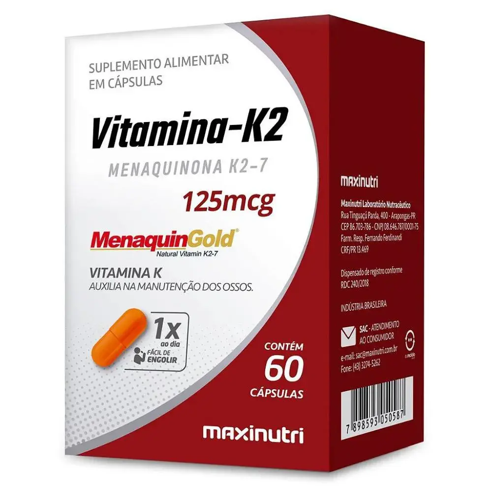 Vitamina K2 MenaquinGold Maxinutri 60 Cápsulas | Biovitashop