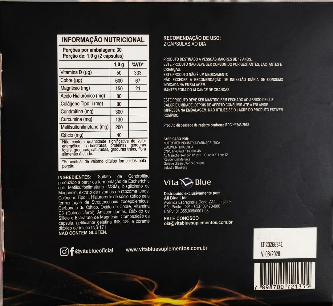 Kartti Condro Cúrcuma Vita Blue 60 Cápsulas | Biovitashop