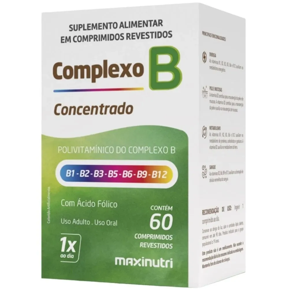 Complexo B Concentrado 60 Comprimidos - Maxinutri | Biovitashop