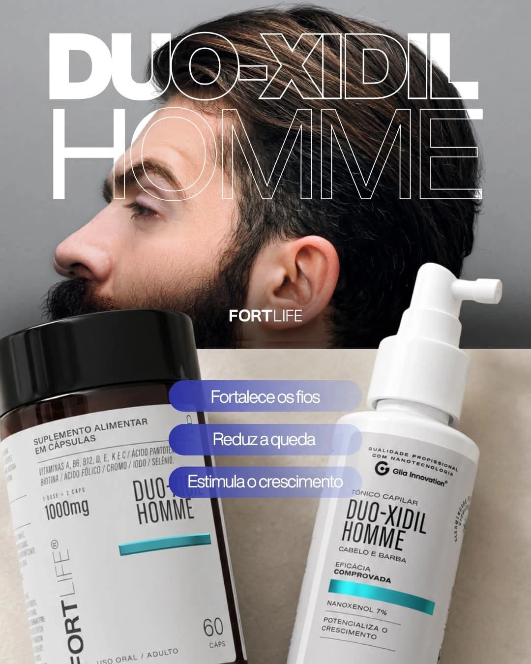 Fortlife Duo-Xidil Kit Homem - Combate Queda Capilar